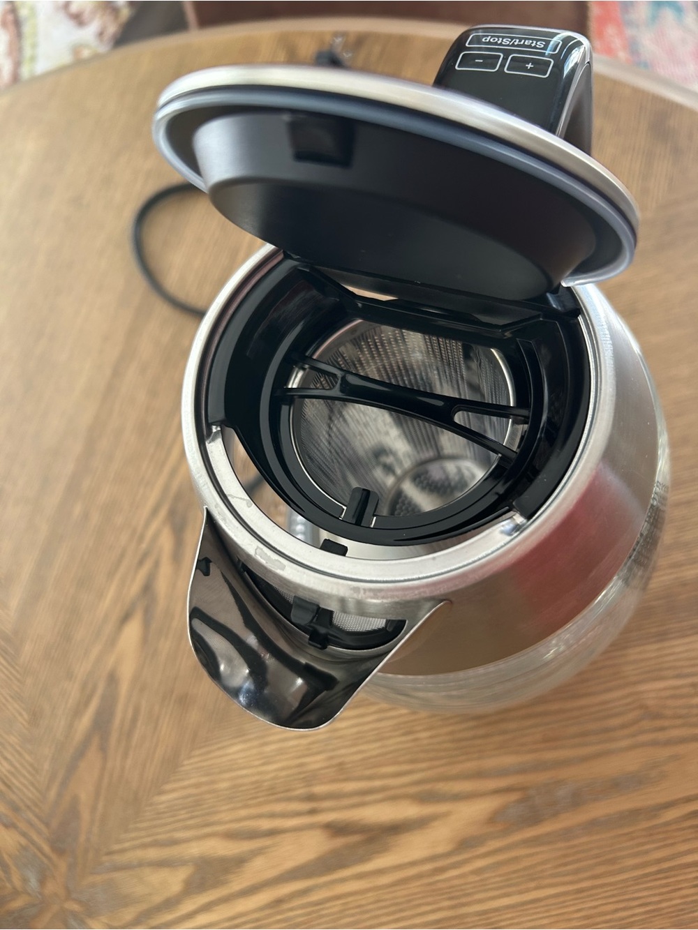 Sur La Table Stainless Steel Electric Tea Kettle with Infuser - Silver/Black - Picture 5 of 7